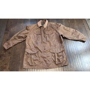 Ralph Lauren Nylon Drawstring Waist Parka Jacket Brown Rain Coat Small